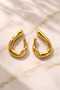 Minimal Asymmetric Gold Earrings Modern Stylish Design, Suitable for Daily & Special Occasion Wear - 4