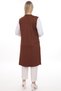 Women's Long Pocketed Vest with Buttons Seasonal Crystal Mother Viscose Hijab Tunic - 4