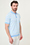 Striped Slim Fit Polo Collar Men's Knitwear T-Shirt Blue - 11582.26Y - 3