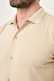 Straight Slim Fit Short Sleeve Men's Knitwear Shirt Beige - 11246.26Y - 2