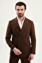 Straight Slim Fit Wide Collar Double Breasted Pocket 100% Linen Men's Jacket Milk Coffee - 41488.26Y
