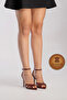 Genuine Leather Women's Burgundy Leather Thin Strap Thin Heel Designer Shoes Concafde - 6