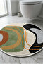 Round Multi-Purpose Bathroom Mat Non-Slip Base Foot Mat 50X50 Modern Patterned Soft Base - 2
