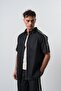 Men's Striped Detailed Long Sleeve Denim Shirt Black - 2