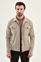 Straight Slim Fit Shirt Collar Side Pocket Men's Coat Beige - 39664.26Y - 4