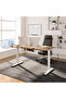 FLEXISPOT EN2 cm Electric Sit Stand Desk - White Frame and Rustic Brown Top - 2