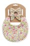 -Angelica Baby Bib and Headband - Floral Yellow & Pink- 0Y to 4Y - 4