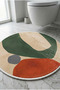 Round Multi-Purpose Bathroom Mat Non-Slip Base Foot Mat 50X50 Modern Patterned Soft Base - 2