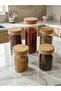 Set of 5 Plain Glass Jars with Bamboo Lids, Vacuum Food Storage Set (650 ml – 850 ml – 1100 ml) - 4