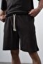 Men's Embroidery Detailed Regular Fit T-Shirt Shorts Set Brown - 6