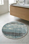 Round Multi-Purpose Bathroom Mat Non-Slip Base Foot Mat 50X50 Modern Patterned Soft Base