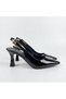 Women's Heeled Shoes Patent Leather Belt Gold Buckle Detailed Stylish Classic Stiletto Office Event Model - 2
