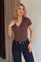 V-Neck Snap Fastener Camisole Crop-Mocha Mocha - 4