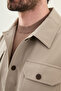 Straight Slim Fit Shirt Collar Side Pocket Men's Coat Beige - 39664.26Y - 2