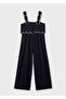 Girl's Ruffled Black Jumpsuit - 06872 - 2