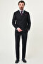 Striped Slim Fit Wide Collar Double Breasted Men's Suit Navy Blue - 45447.26Y - 3
