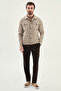 Straight Slim Fit Shirt Collar Side Pocket Men's Coat Beige - 39664.26Y - 3