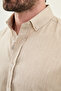 Striped Slim Fit Stand Collar Long Sleeve Men's Shirt Beige - 27144.26Y - 2