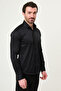Straight Slim Fit Classic Hidden Button Men's Shirt Black - 27104.26Y - 5