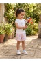 Daisy Patterned Combed Cotton T-Shirt and Shorts Set
