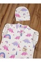 100% Cotton Patterned Baby Girl Sleeping Bag 0-6 Months Zippered Snap Sleeves Seasonal Hat Newborn - 7