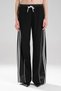 Women's Stripe Detailed Satin Fabric Garnished Design Trousers