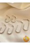 Silver Color 3 Pairs U Hoop Gift Earrings