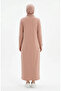 Plus Size Geometric Striped Dress 12021-01 Beige - 3