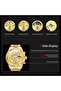 Gold Men’s Chronograph Quartz Watch with Wooden Center & Moon Phase - 3
