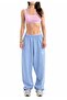 Adjustable Leg Baggy Sweatpants Women's Blue - C608 - 4