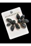 Black Micron Zircon Stone Flower Model Evening Dress Elegant Earrings - 2