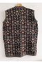 Women's Plus Size Wide Fit Black Color Kilim Pattern Front Buttoned Long Thick Knitwear Tunic Vest - 4