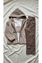 Girl's Stone Embroidered Hooded Lined Raincoat Triple Set - 6