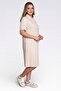 40181 Stone Gold Button Detail Short Sleeve Knitted Dress - 2