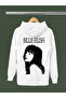Billie Eilish Printed Cotton Long Sleeved 3-Yarn Hooded Sweatshirt