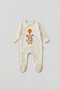 Baby Boy/Girl Rompers with Booties Dream Big Printed Snap Fastener Ecru Bodysuit Romper 5563 - 2