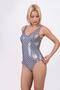 Beria Women's Plus Size Cupped Draped Shiny Geometric Patterned Gathering Swimsuit - 2
