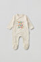 Baby Boy/Girl Overalls with Booties, Dad Daddy Super Hero Printed Snap Fastener Ecru Bodysuit Overalls 5353 - 2