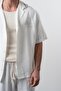 Men's Striped Detailed Linen Oversize Shirt and Trousers Set Ecru - 5