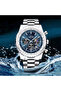 Luxury Blue Dial Chronograph Watch for Men – Stainless Steel Waterproof Wristwatch