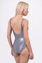 Beria Women's Plus Size Cupped Draped Shiny Geometric Patterned Gathering Swimsuit - 4