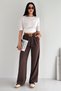Women's High-Waisted Wide-Leg Pants – Stylish Design with Belt Detail - 5