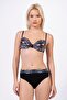Women's Geometric Textured Patterned Underwire Supported Bikini Set