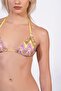 Women's Zigzag Patterned Shiny Triangle Bikini Set - 4