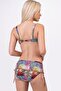 Women's Plus Size Underwire Supported Yellow Pink Patterned Bikini Set - 2
