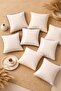 Decorative Pillow Cover with Piping – Cream & Khaki Green Elegance - 4