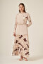 Women's Pleated Skirt Suit Beige 31309 - 2