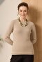 Women's Button Detailed Sweater Stone 25203 - 2