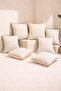 Decorative Pillow Cover with Piping – Cream & Khaki Green Elegance - 5