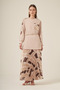 Women's Pleated Skirt Suit Beige 31309